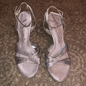 Nina Silver Strappy Heels